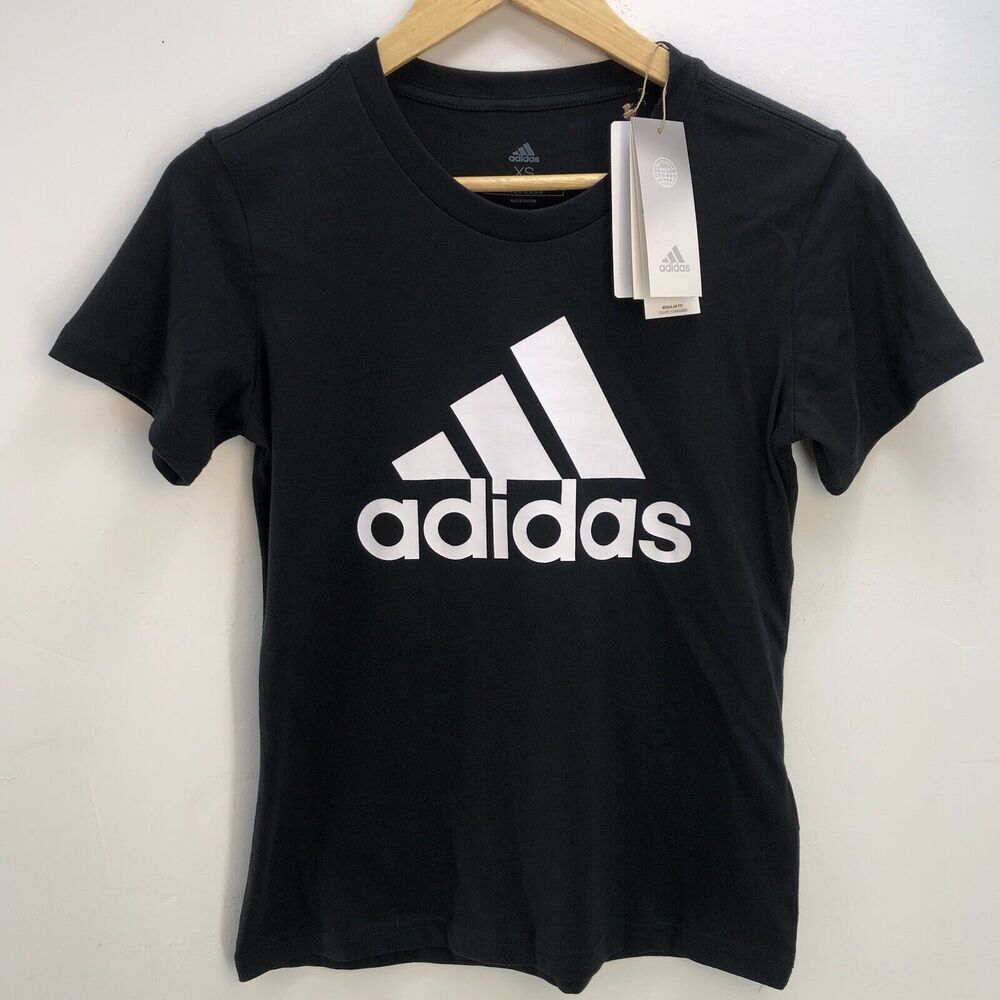 NWT adidas womens badge of sport tee black XS